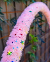 Fluffy Hula Hoop "Pink Stars" - Polypro/HDPE