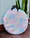 Zip Hula Hoop Bag - Circle Bag for Collapsible Hoops - Fluffy Pastel Mermaid