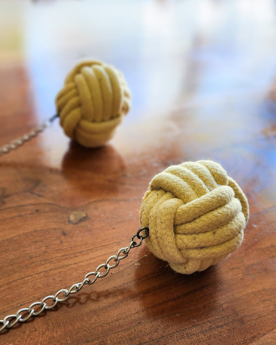 Fire Poi Set - Monkey Fist with Chain